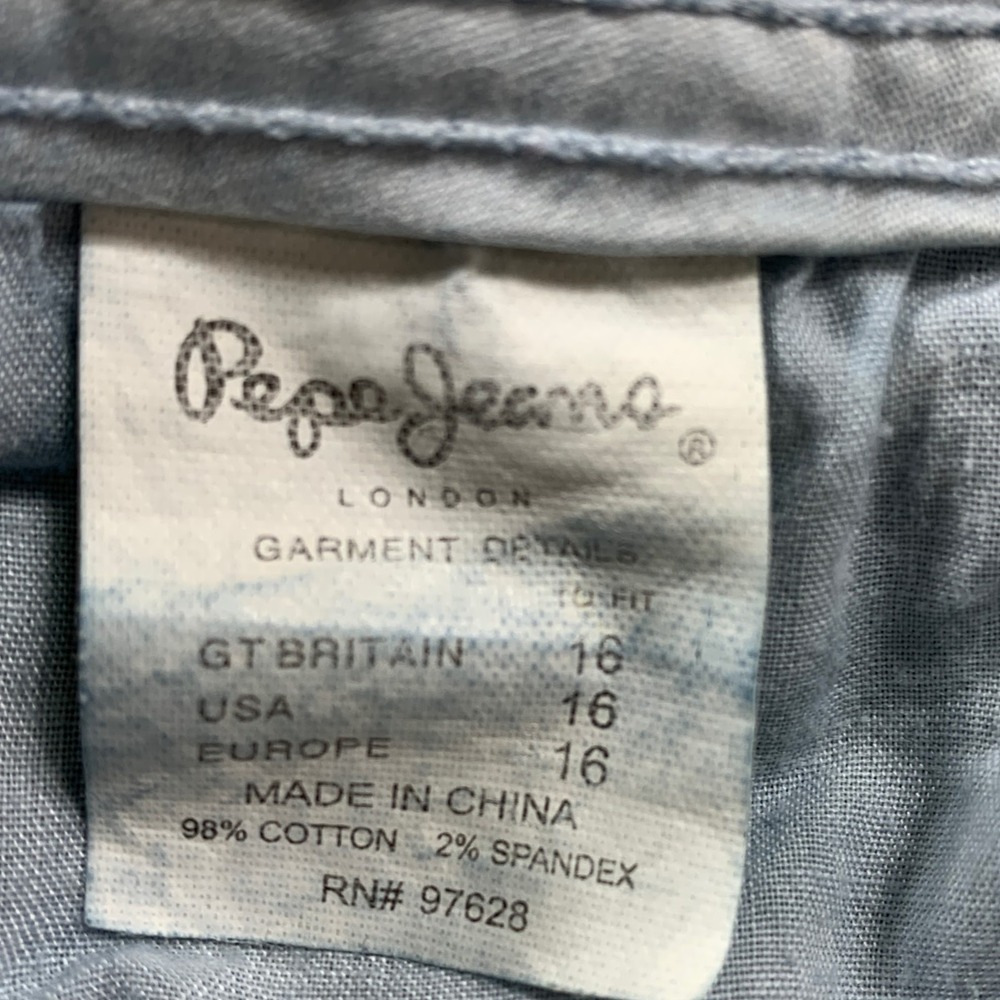 Pepe Jeans Womens 16 (32x32) Blue Bootcut Flare Bling Bedazzled Union Jack Y2K - Picture 5 of 10